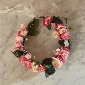 Faux rose flower crown